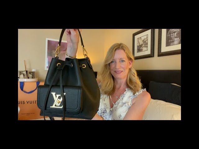 Louis Vuitton Black Leather Lockme Bucket Bag - Yoogi's Closet