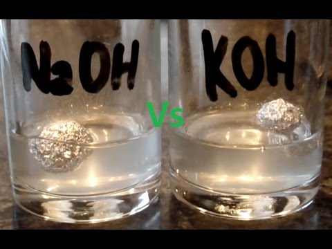 Sodium hydroxide Vs Potassium hydroxide reaction with