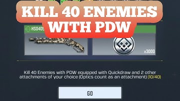 Kill 40 Enemies 😱 With PDW Equipped Quickdraw And 2 Other Attachments | Call Of Duty Mobile