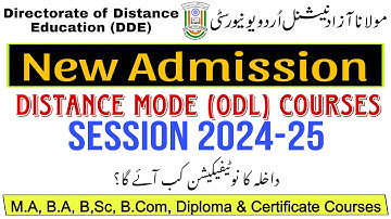 ODL | MANUU Distance Mode Admission Notification 2024-25 | M.A B.A B.Sc B.Com | #RizwanZahir # MANUU
