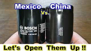 Bosch Oil Filter 72226WS Cut Open vs. GKI OF14610 Oil Filter Cut Open Comparison