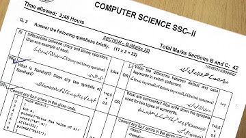 Computer  10 SSC 2 Annual Paper 2024 | Federal Board