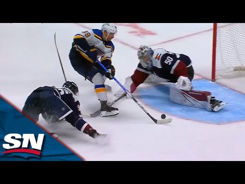 Buchnevich Piles It On, Scores Blues' Second Hat Trick vs. Avalanche