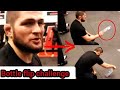 Watch Khabib Nurmagomedov practicing water Bottles flip challenge