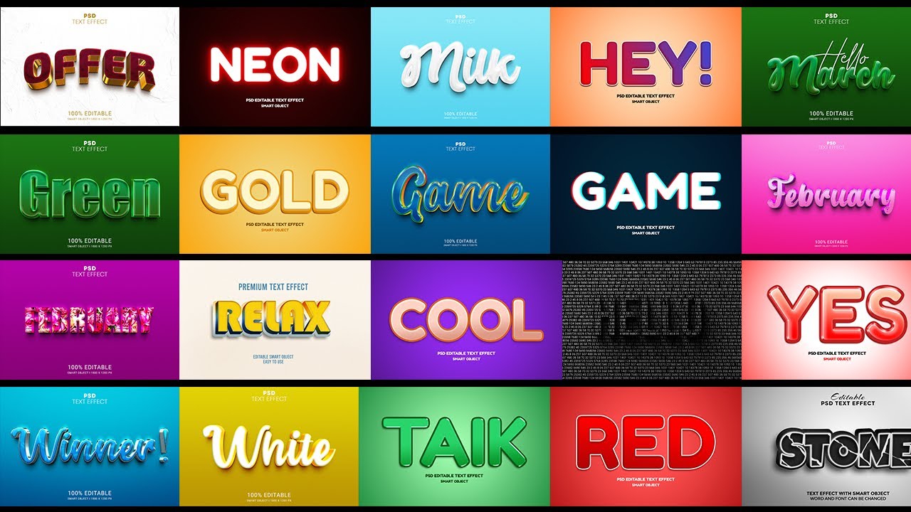 33+ 3D Text Effect Photoshop Tutorial Part 79 - YouTube