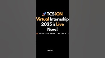 TCS iON Virtual Internship 2025 is now live!   Work from Home + Free Certificate #internship #tcs