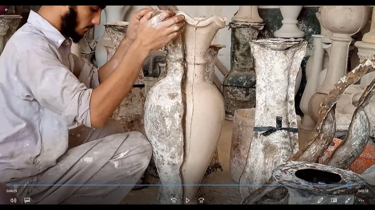 Using Fiberglass Mold | DIY Plaster Vase | Plaster of Paris Crafts @Rawaltv1