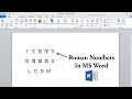 How to Insert Roman Numbers In MS Word | Roman Numerals