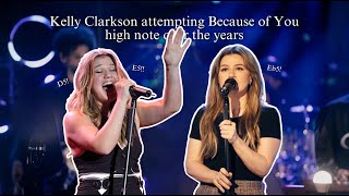 Famous Kelly Clarkson attempting Because of You high note over the years (2004 - 2024) Net Worth