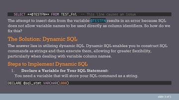 How to Dynamically Select a Table Column by Variable Name in SQL