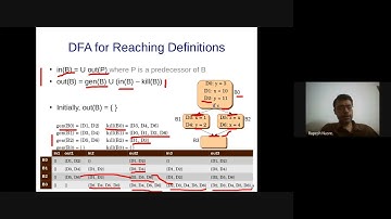 CS3300 Compiler Design | Lec 48 | Code optimizer–part 6, DFA for reaching definitions,Live variables