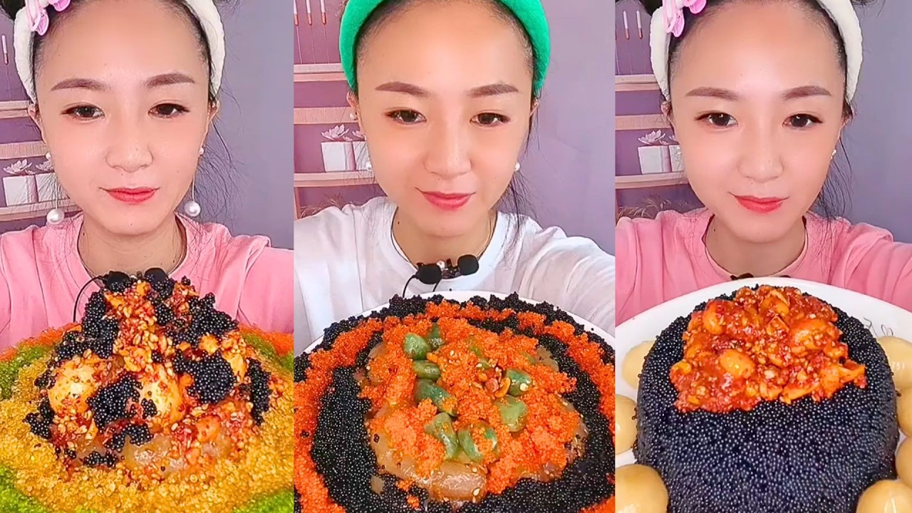 Roe-Covered Seafood Plates with Chili Garlic Topping