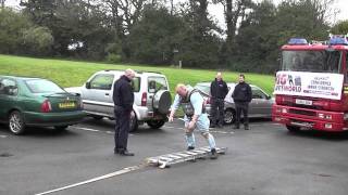 Big Dave at Baskerville School pulling a Fire Engine