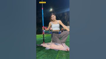 cô cần thủ câu cá trắm đen  to bằng người chỉ trong 1 nốt nhạc và cái kết #fishing #cauca