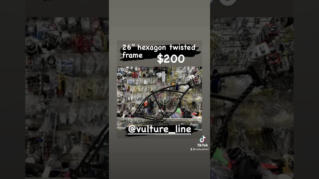 26”hexagon beach cruiser lowrider bike frame - lowrider bike parts - twisted frame - vulture line