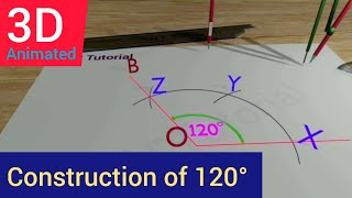 120 Degree Angle. Construction. How to Construct a 120 Degree Angle without using PROTRACTOR.