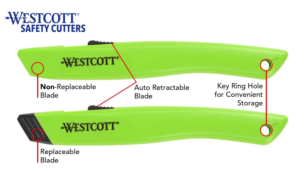 Westcott Safety Ceramic Blade Box Cutter, Green