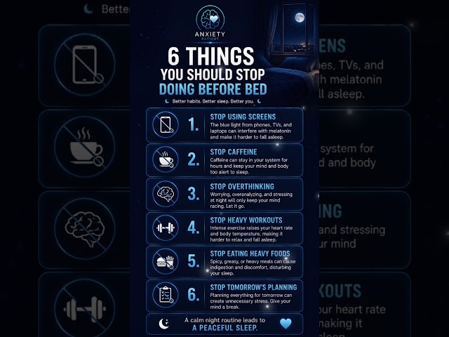 6 Things You Should STOP Doing Before Bed 😴 | Sleep Better Tonight