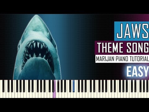 How To Play Jaws Theme Song Piano Tutorial Easy Youtube - jaws theme song roblox piano sheet