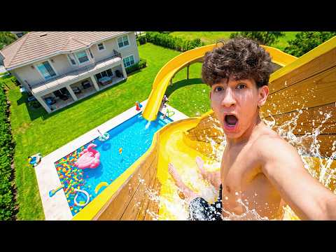 I'm Building A Mega Water Slide At Home...