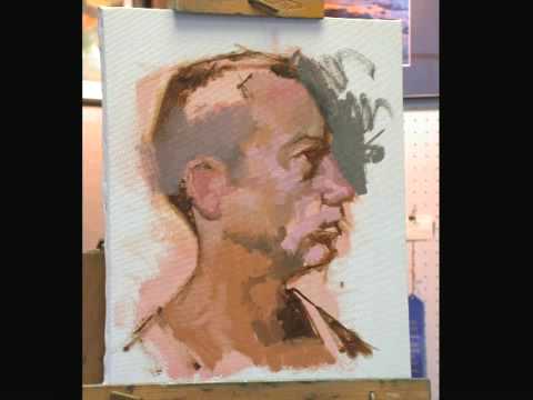 Darin: Oil Portrait Painting demo by David R. Darrow