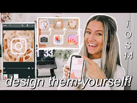 iOS 14 how to design + create your own custom app icons for FREE on your phone! (QUICK AND EASY!)