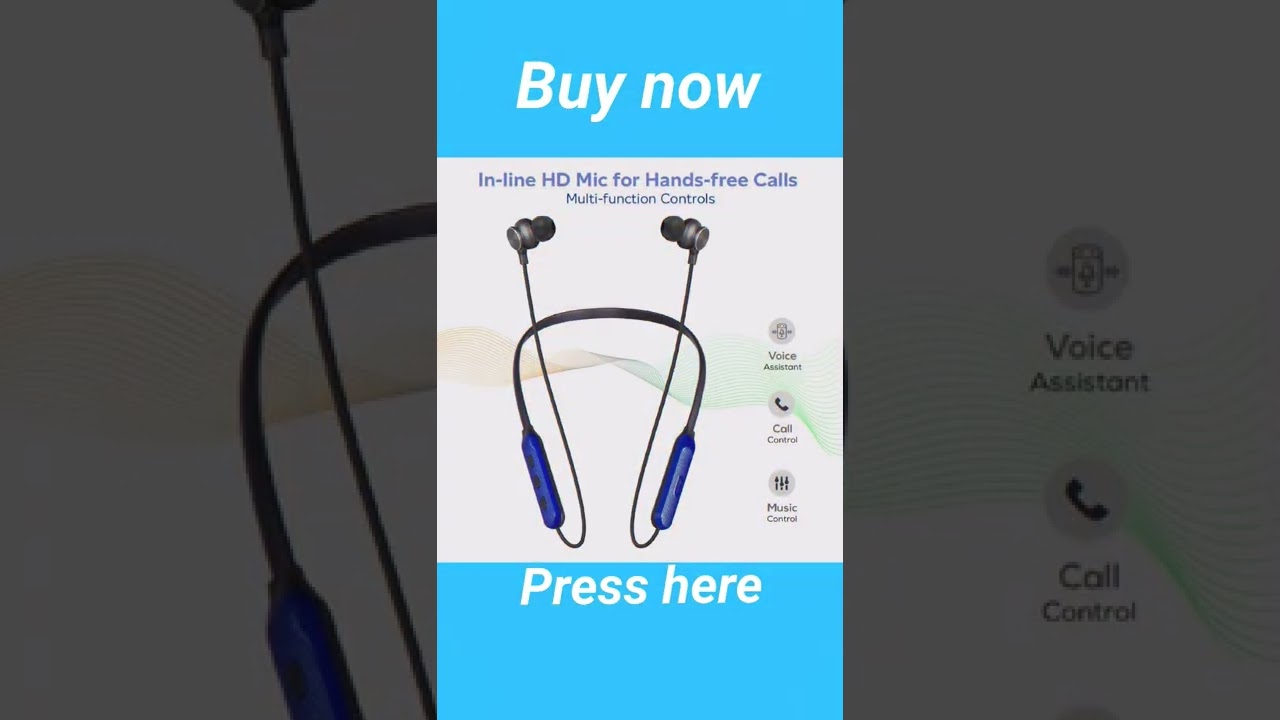 pTron Tangent Duo Made in India Bluetooth 5.2 Wireless in-Ear Earphones with Mic, 24Hrs Playback,