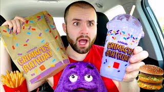 McDonald&#39;s NEW Grimace Birthday Meal REVIEW + Grimace&#39;s Purple Shake!