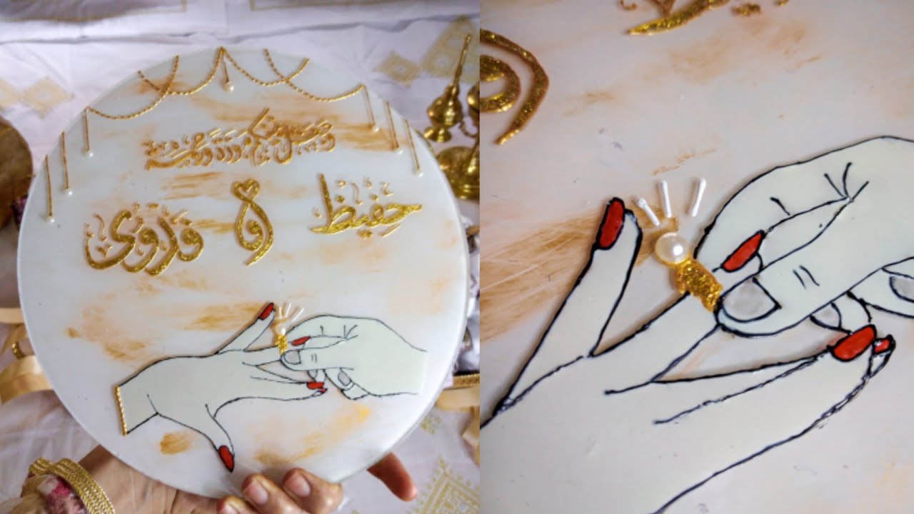 تجهيزات طاولة حنة العروس من الالف الى الياء مع ذكر الثمن 😍 الرسم على الزجاج باسم العروسين مشروع مربح