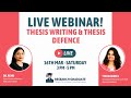 Live webinar on thesis writing and thesis defence  dr renu from research graduate