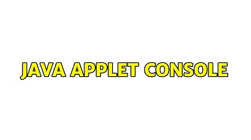 Java Applet Console