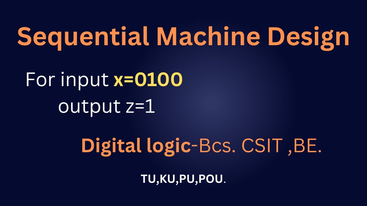 Design a sequential machine for input x=0100(using melay model) |with ...