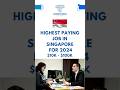 Highest paying job in Singapore for 2024 #codefotech_academy #singaporejob #2024jobs #highestjob