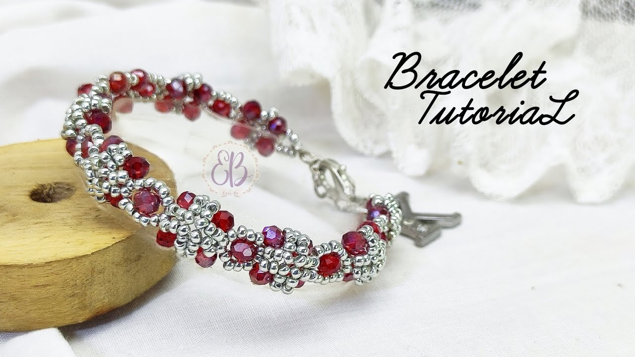 DIY beaded bracelet/ beautifull rondelle crystal & seed beads bracelet tutorial easy