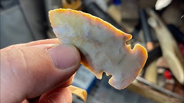 Flint Knapping an E Notch from Flint Ridge