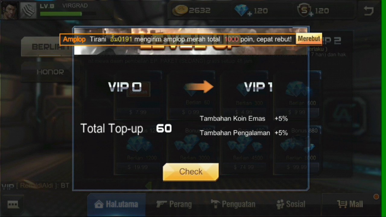 Cara Mudah Top Up Diamond (VIP) di Crisis Action Via Pulsa. 