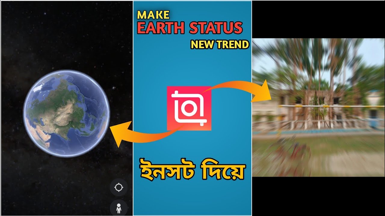 How to make google Earth Zoom in status video | Inshot video editor | Google Earth vs Reality Reels