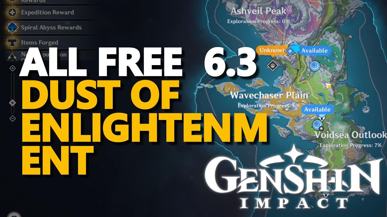 All Free Dust of Enlightenment 6.3 Genshin Impact