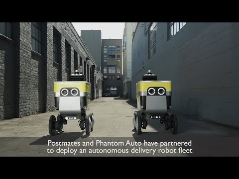 Phantom Auto + Postmates autonomous delivery robots