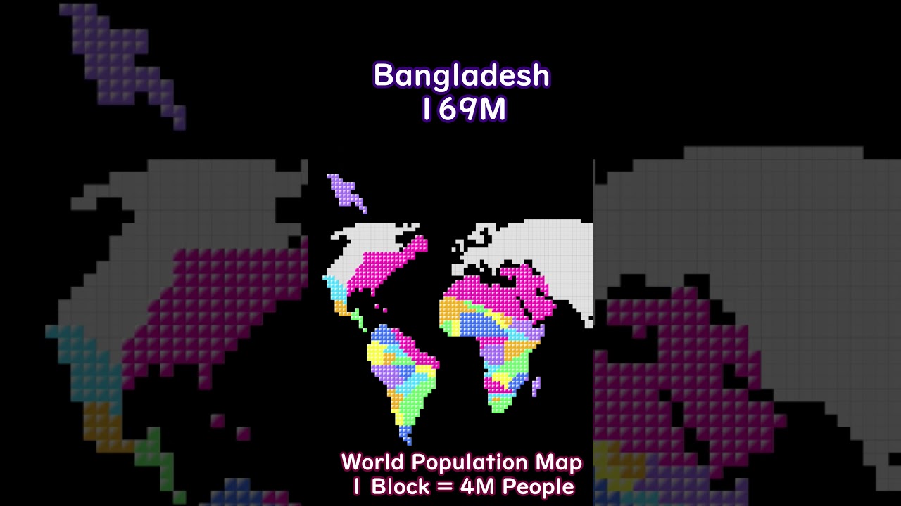 Population Blocks on the World Map