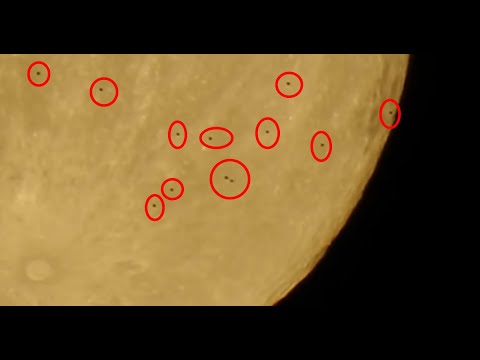 Ufo fleet flight over the Moon