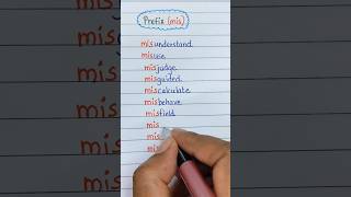 Prefix " MIS"' words | Learn English #prefix  #shorts #english #englishgrammar