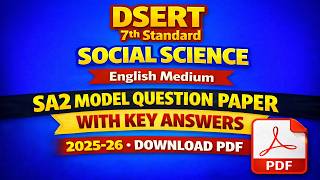 DSERT 7th Standard Social Science English Medium SA2 Model Question with Key Answers Paper 2025- 26