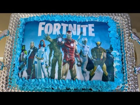 Gateau D Anniversaire Ganache Montee Au Chocolat Theme Fortnite حلوى عيد ميلاد جينواز للأطفال Youtube