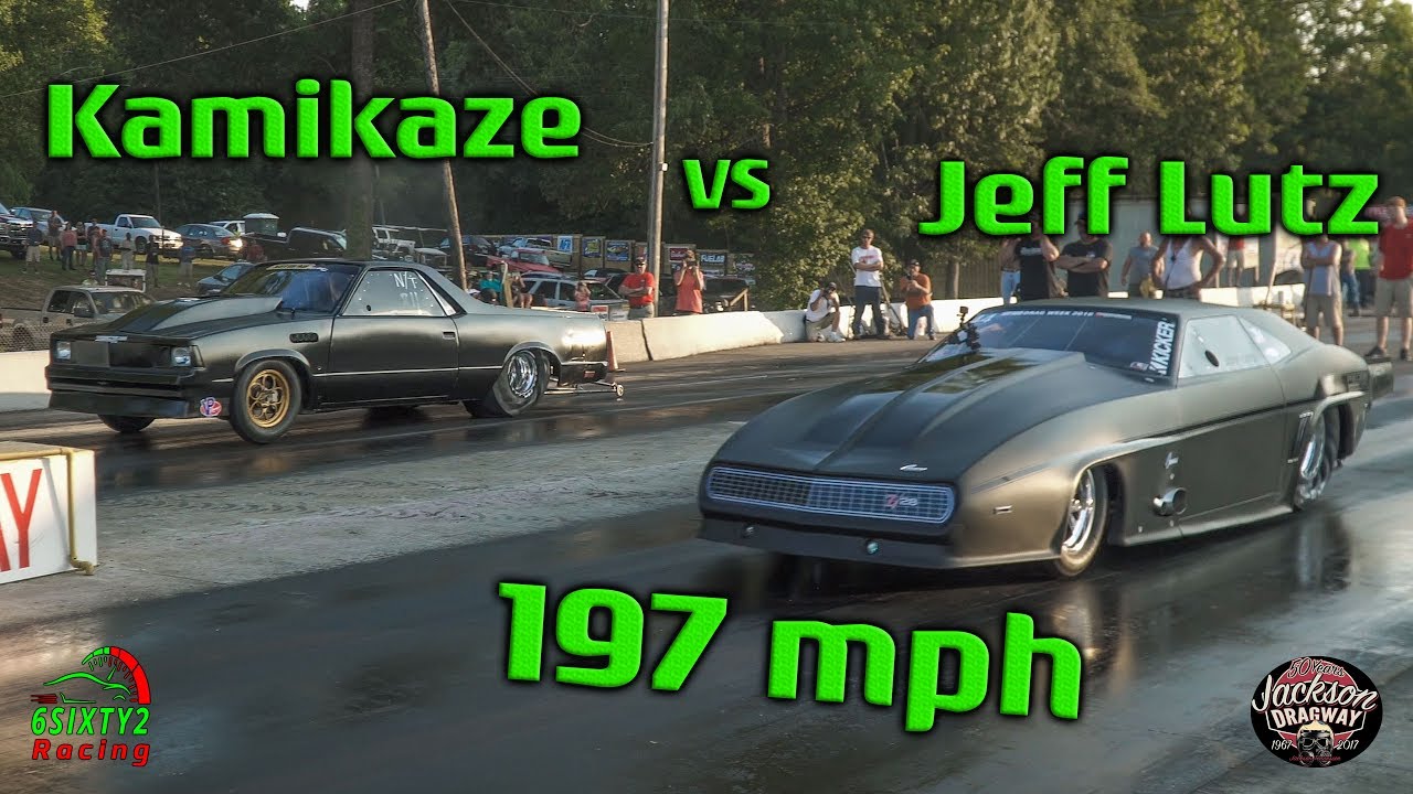 Street Outlaws Jeff Lutz vs Kamikaze Chris. Lutz Makes 197mph Pass