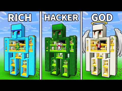 Carrie vs Mikey vs JJ : RICH vs HACKER vs GOD Minecraft GOLEM - Maizen