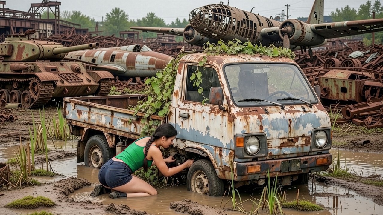 EPIC RESTORATION! Genius Girl RESURRECTS Suzuki Truck BURIED 35 Years Under War Scrap Metal