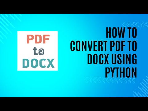 How to Convert pdf to Docx file | Python | ChatGPT