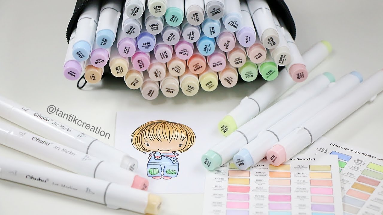 Unboxing & Trying Out Ohuhu Pastel Brush Markers 