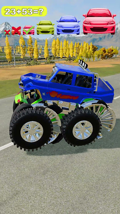 Big and Small Cars vs monster car – 💥🚗🔥 #shorts